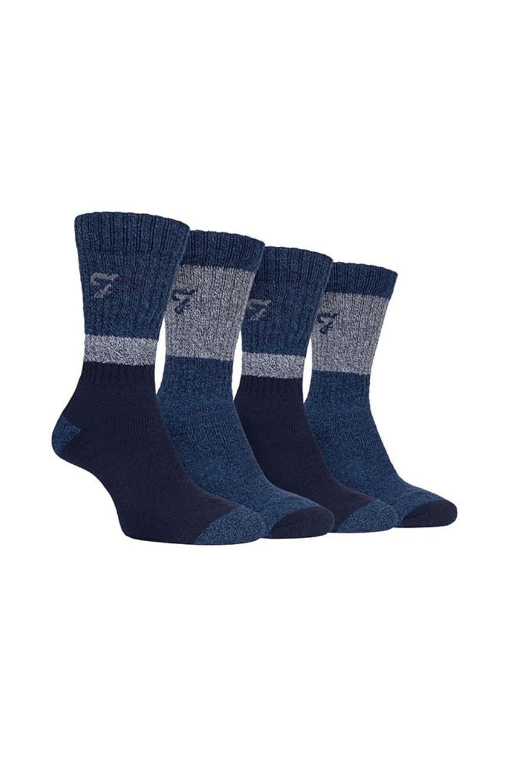 Farah FARAH Men's 2 Pack Thermal Walking Boot Socks in Navy