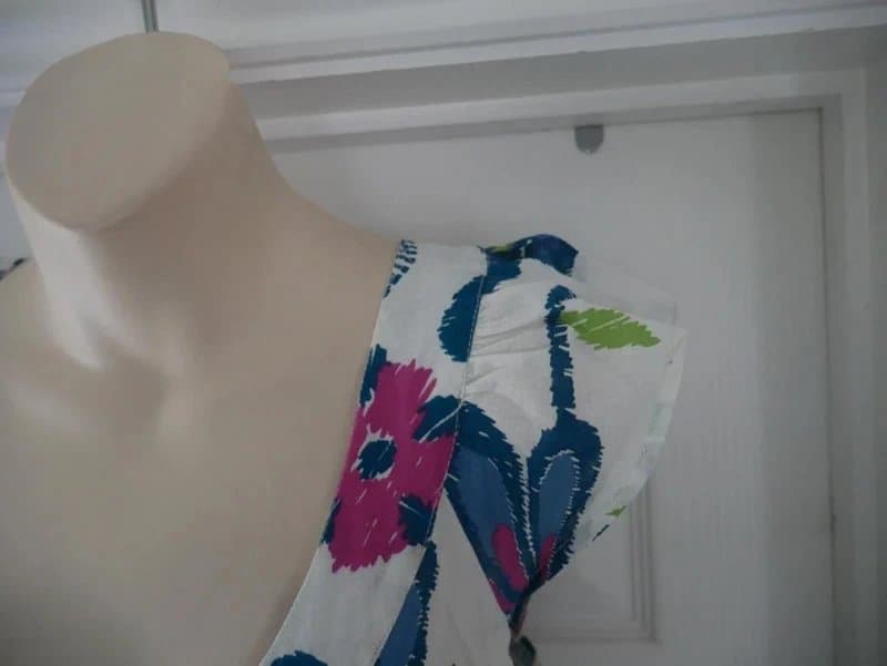 Carbon Carbon Dress Ladies Size 12 Multicoloured Floral Cotton Summer Holiday TeaDress Sundress Bold Flower