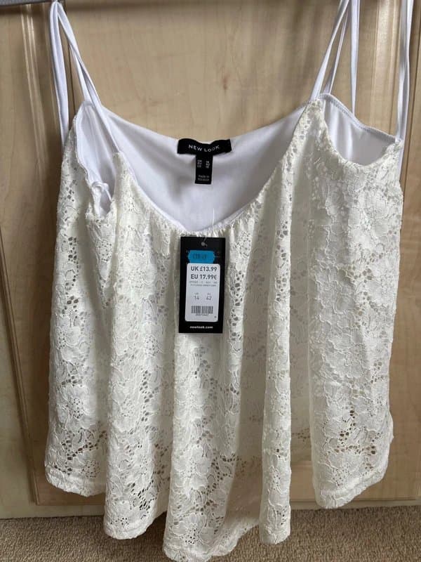New Look Floral lace vest size 14