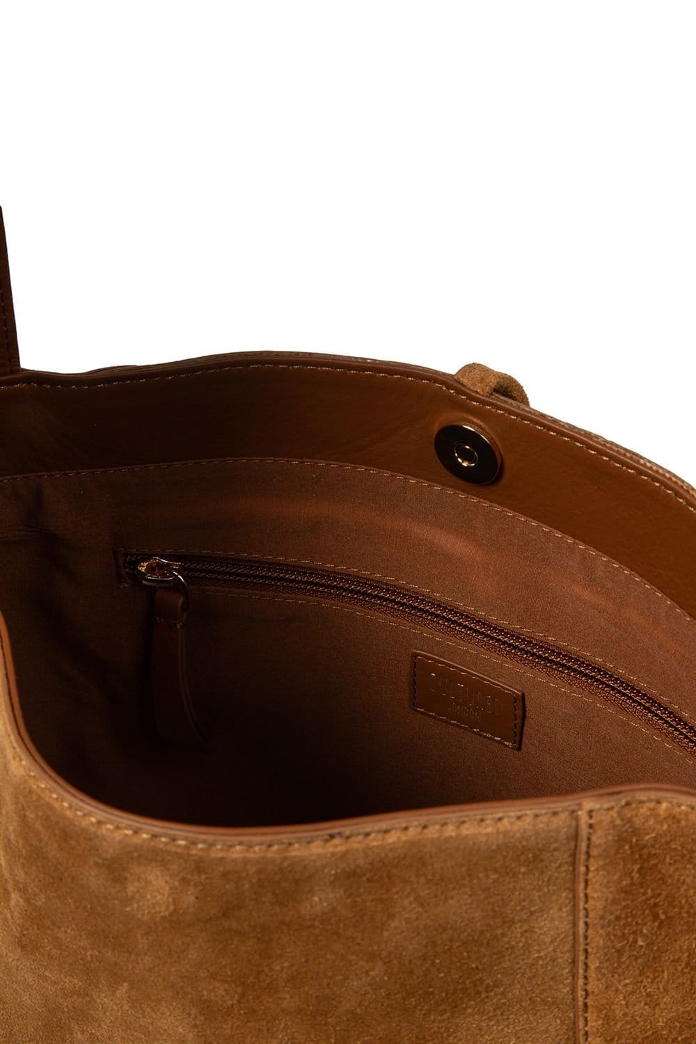Cultured London Cultured London Women's 'Anitta' Suede Shoulder Bag in Tan - 4