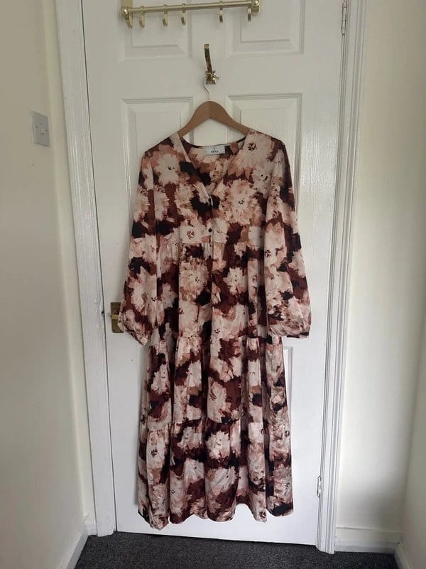 ASOS Multi Floral Print Satin Midi Dress Size S/M