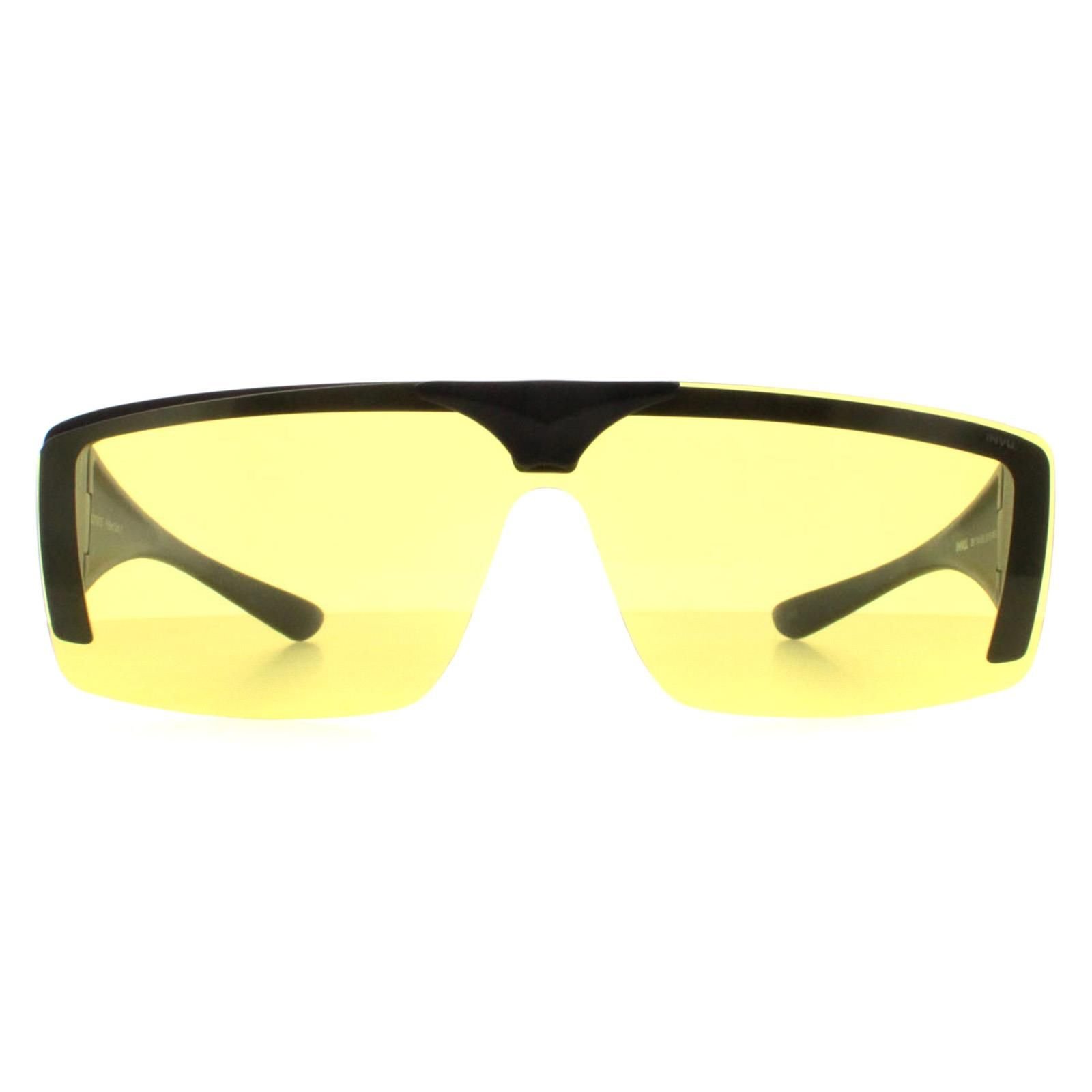 INVU INVU Men's Rectangle Matte Black High Yellow E2700 - 1
