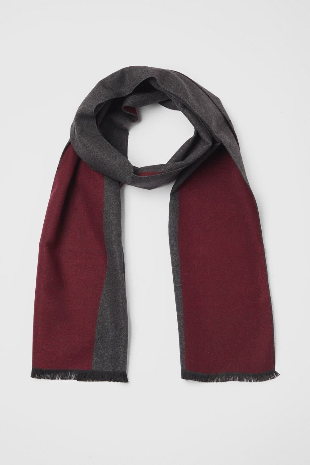 Burton Burton Men's Burgundy Charcoal Knitted Scarf in Orange