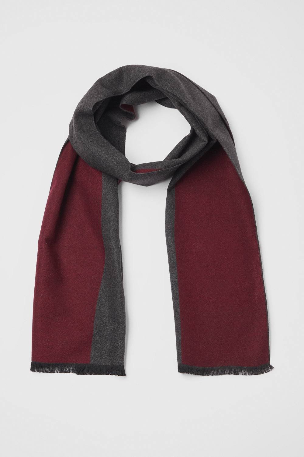 Burton Burton Men's Burgundy Charcoal Knitted Scarf in Orange - 2