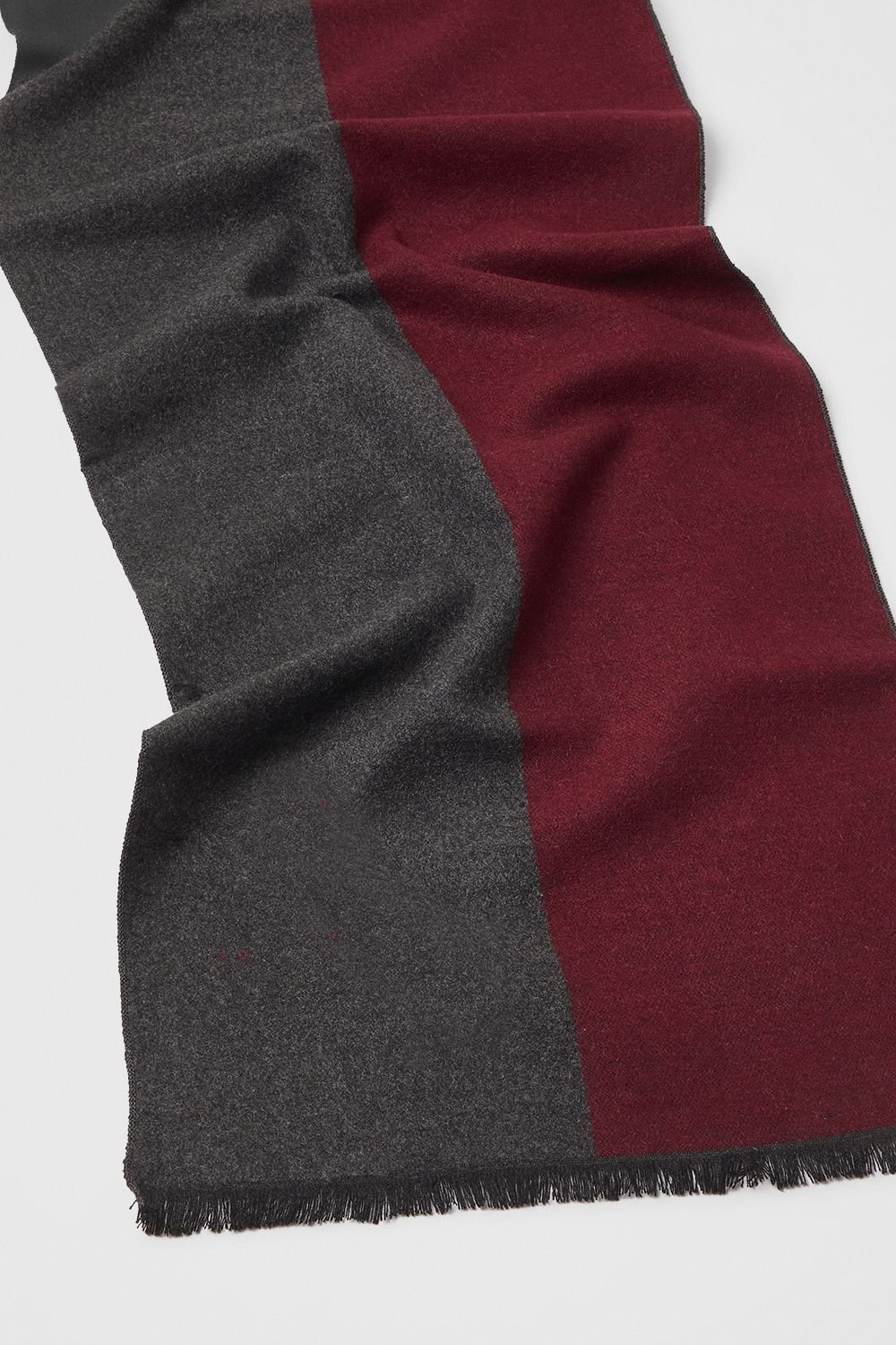 Burton Burton Men's Burgundy Charcoal Knitted Scarf in Orange - 3