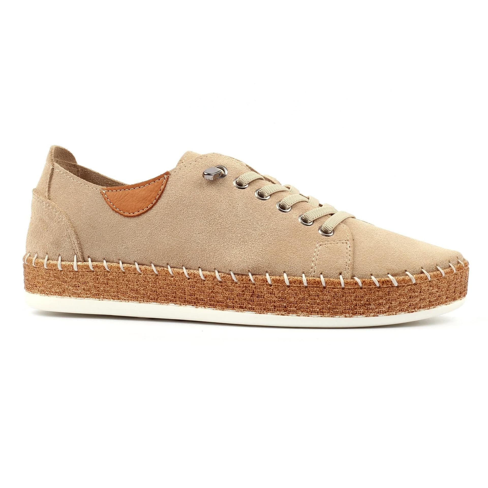Lunar Lunar Women's Maddison II Suede Plimsolls in Beige
