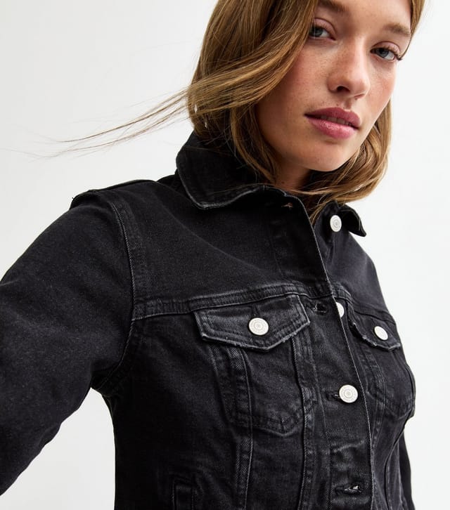 New Look Women's Black Dark Wash Denim Jacket New Look - 2
