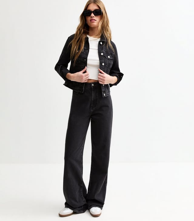 New Look Women's Black Dark Wash Denim Jacket New Look - 3