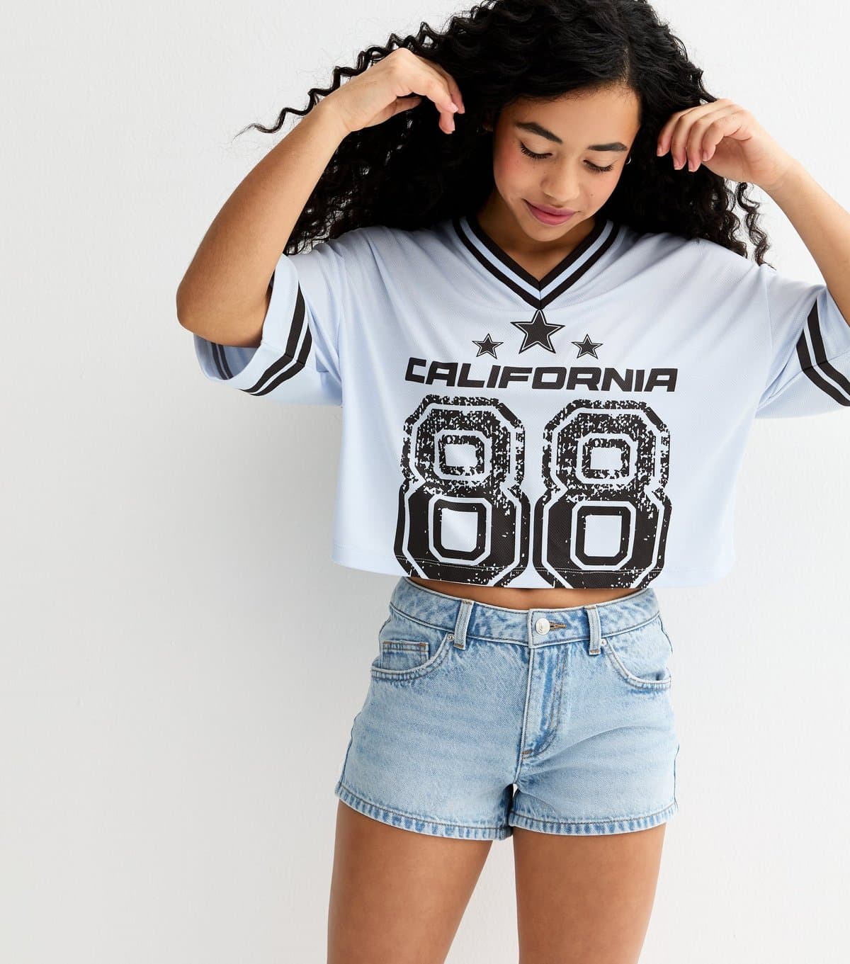 New Look New Look Light Blue Denim Shorts Set