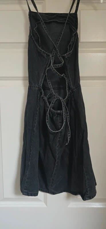 ASOS Short tie up back denim Dress
