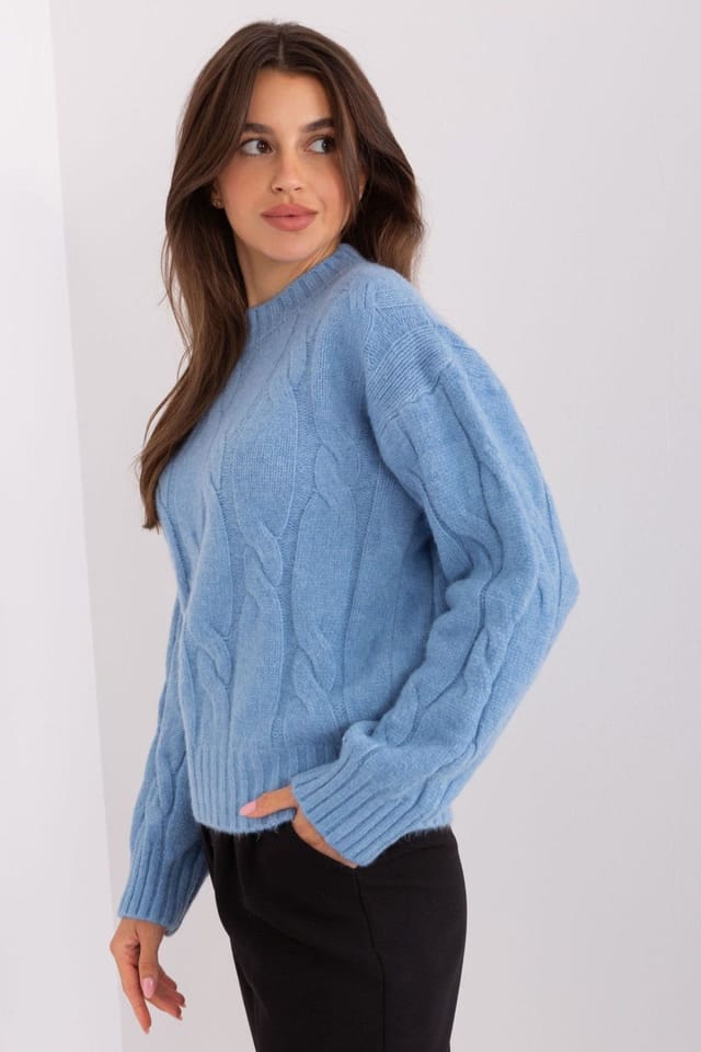 Love Lace Love Lace Women's Elegant Acrylic Variegated Work Sweater in Blue - 3