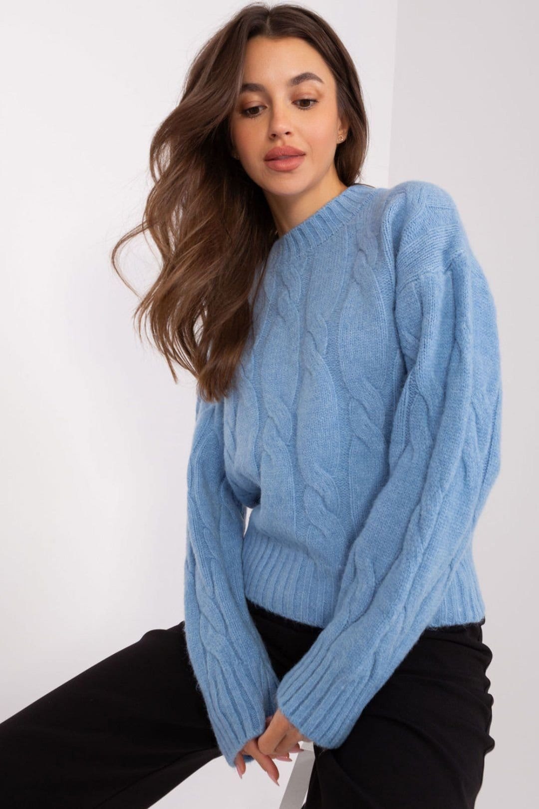 Love Lace Love Lace Women's Elegant Acrylic Variegated Work Sweater in Blue - 4