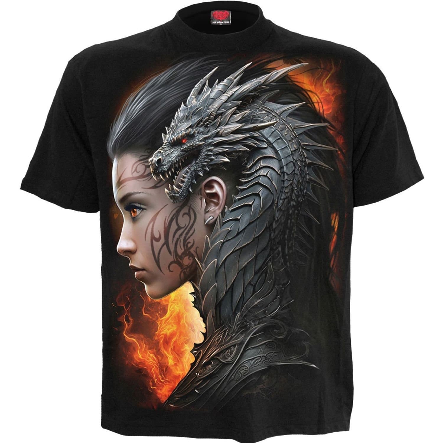 Spiral Direct Spiral Direct Men's Draco Queen Back Print T-Shirt in Black