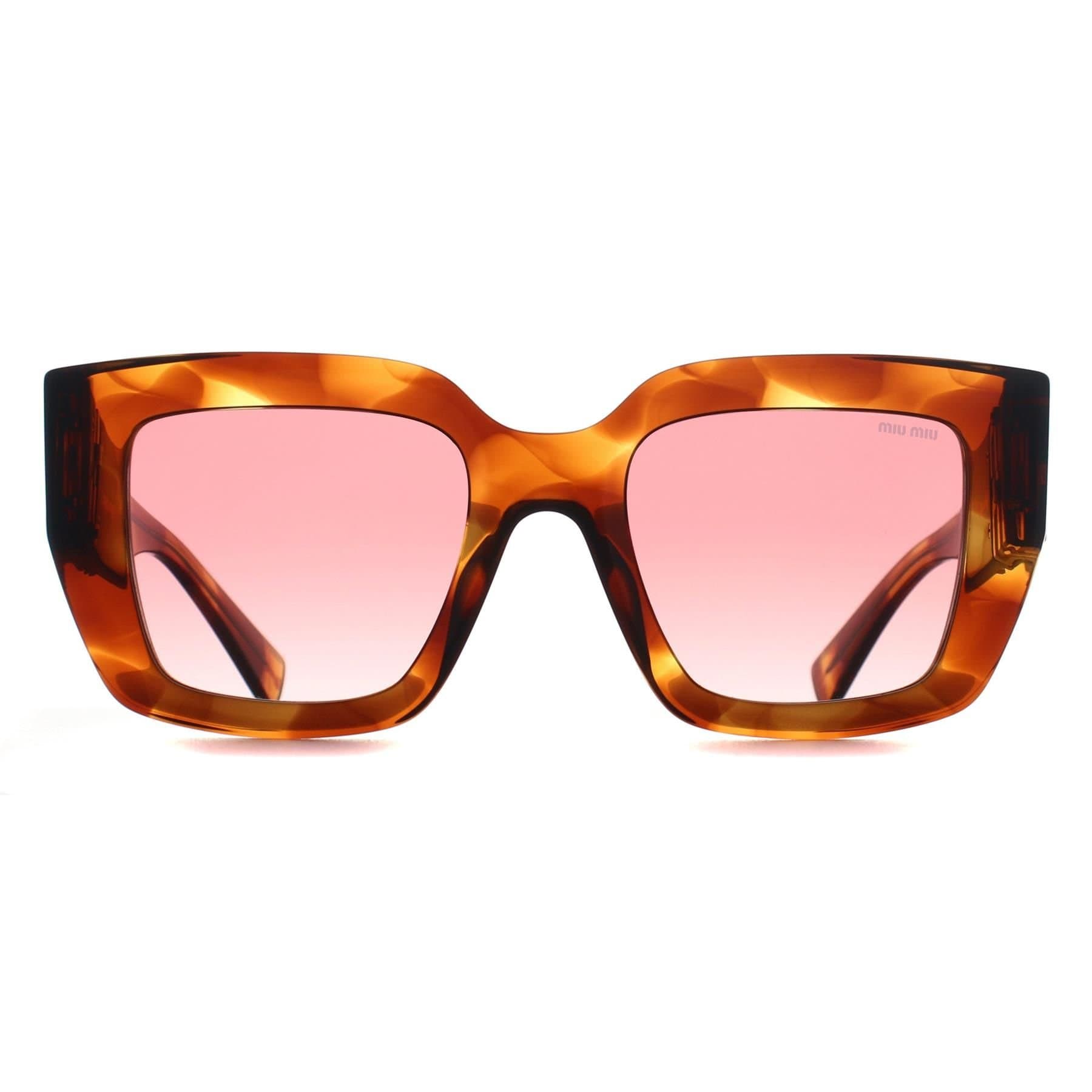 Miu Miu Miu Miu Women's Square Striped Tobacco Pink Gradient Red MUB05S in Brown