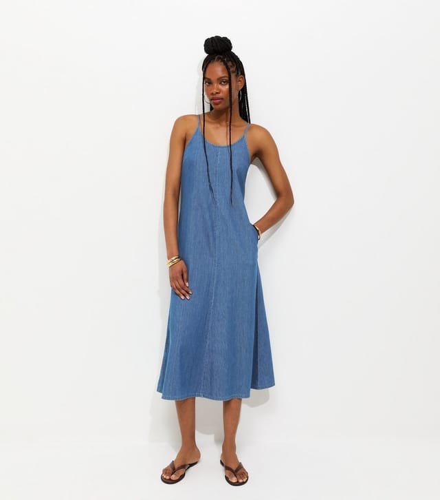 New Look Women's Blue Denim Midaxi Dress New Look - 3