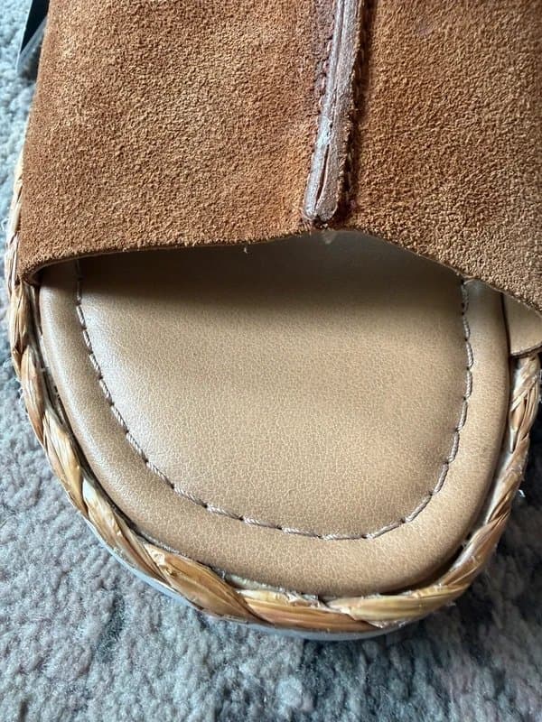 Next Next light tan suede leather sandals extra wide fitting. Brand new with tags. Size 6
