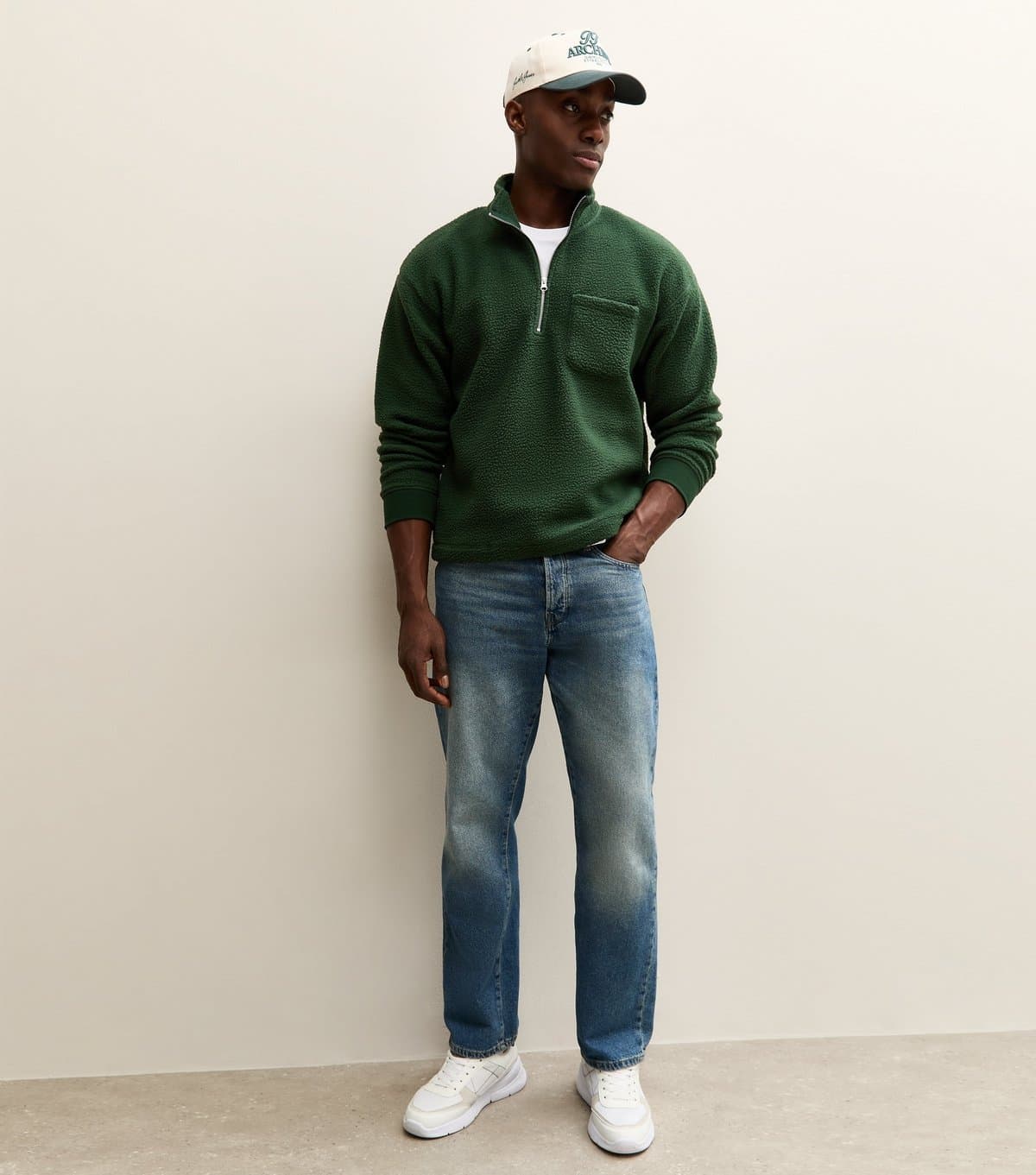 jack & jones Men's Dark Green High Neck Sweatshirt Jack & Jones New Look