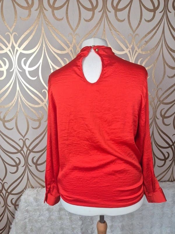 Friends Like These Friends like these red satin wrap long sleeve blouse choker neck size 20