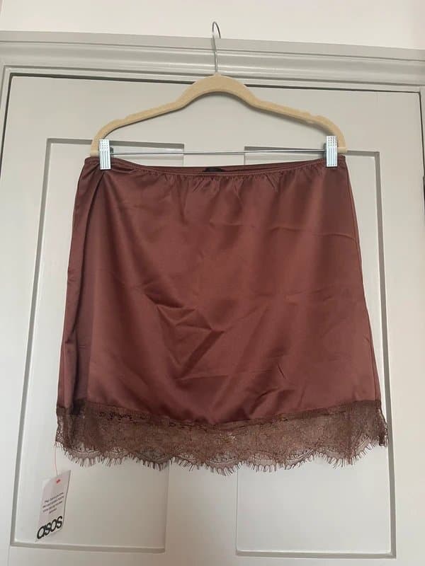 ASOS Design ASOS design brown silk lace skirt