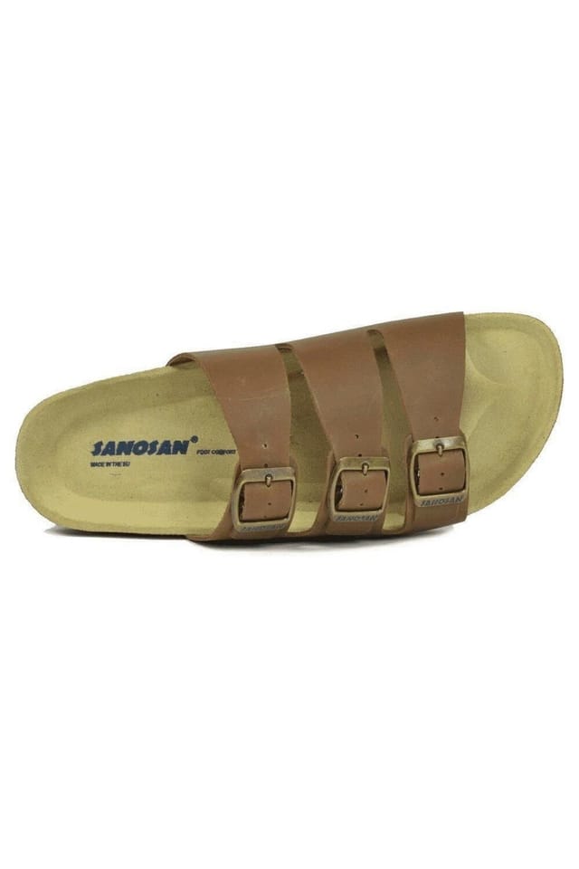 Sanosan Sanosan Men's Lisbon Leather Sandals in Brown - 2