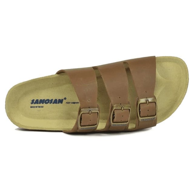 Sanosan Sanosan Men's Lisbon Leather Sandals in Brown - 3