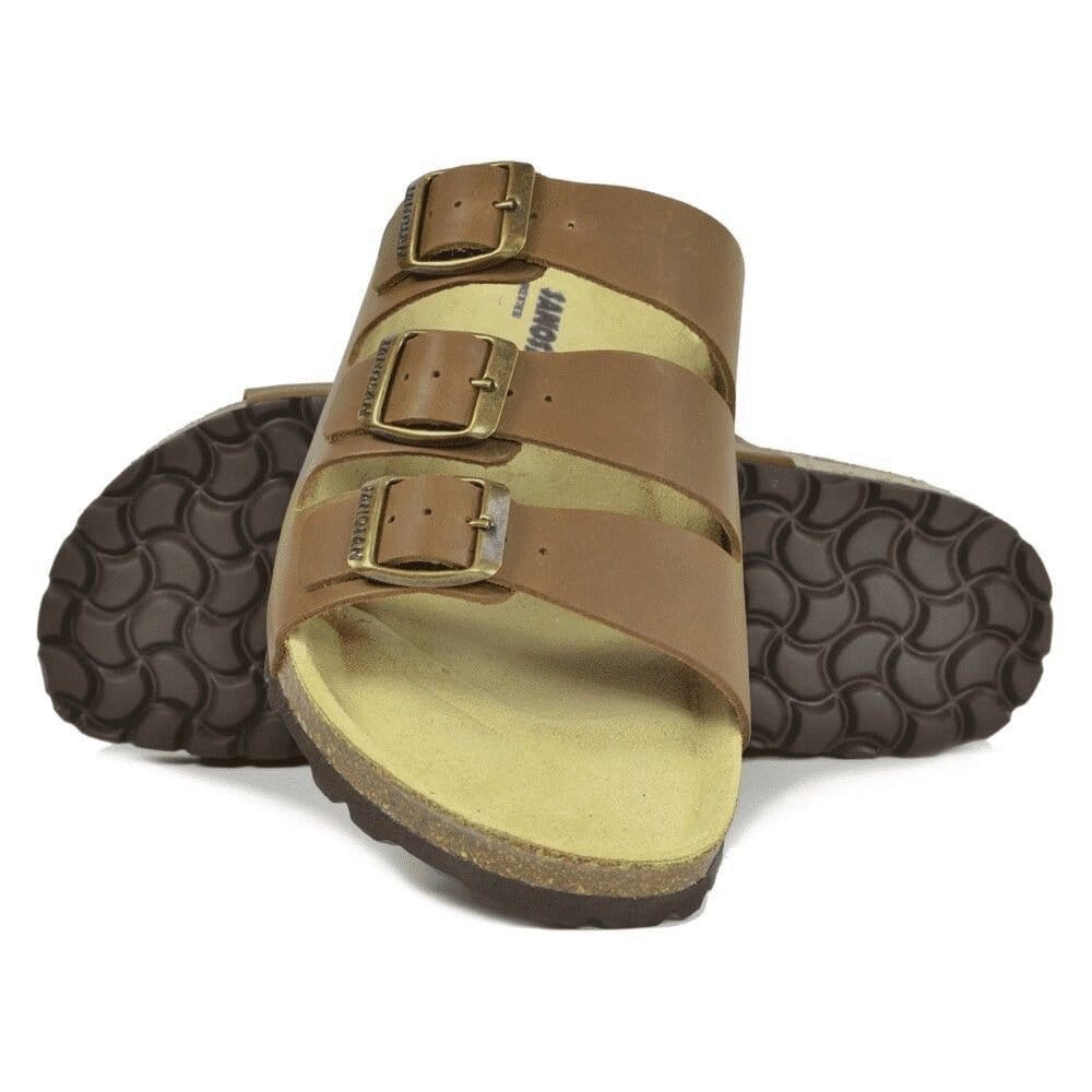 Sanosan Sanosan Men's Lisbon Leather Sandals in Brown - 4