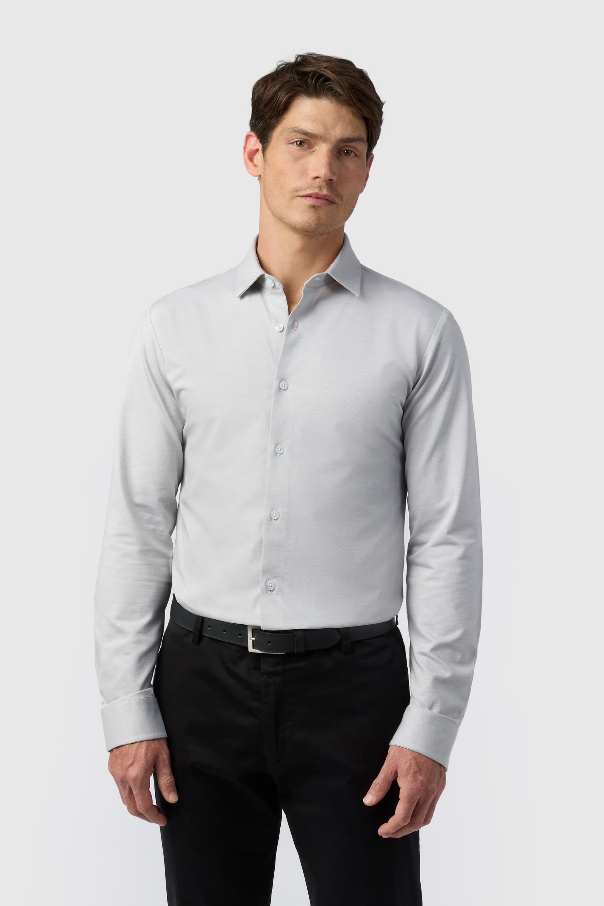 Melka Melka Men's Grey Jersey Long Sleeve Shirt