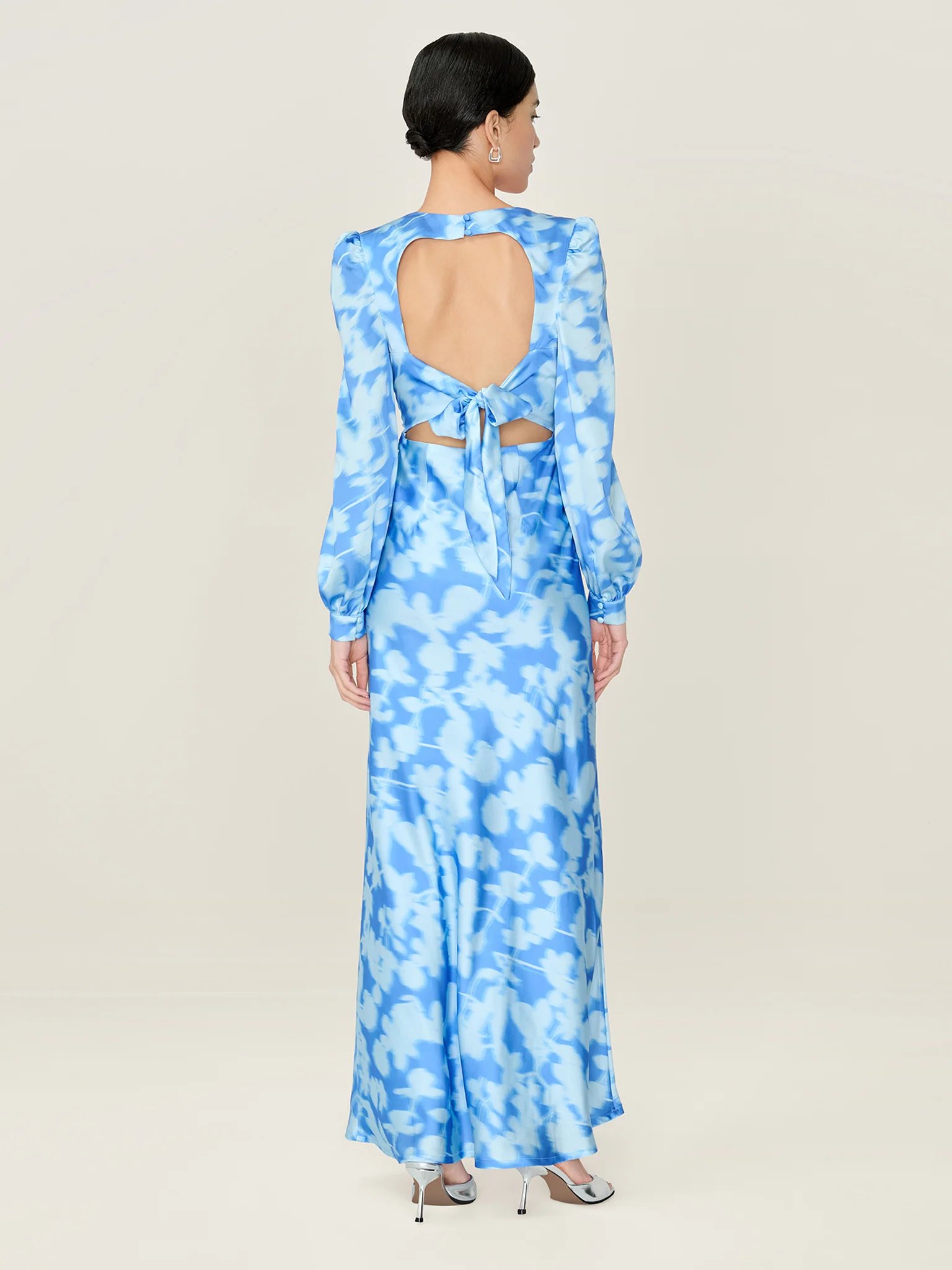 OMNES Francoise Dress in Blue Blurred Floral - 2