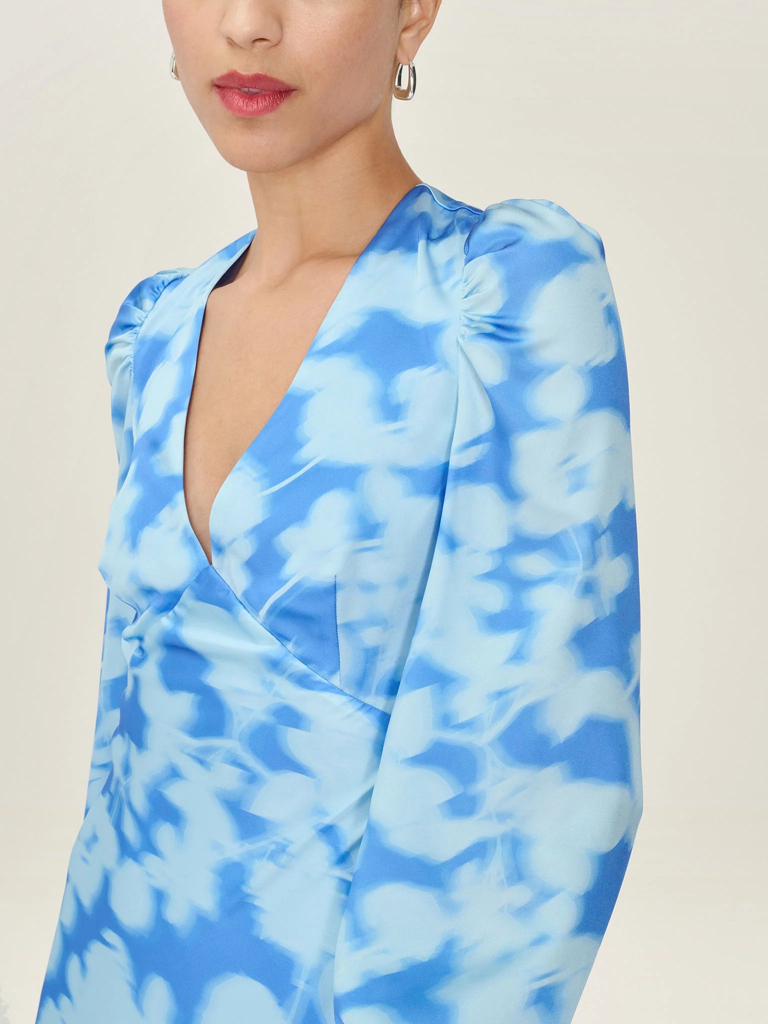 OMNES Francoise Dress in Blue Blurred Floral - 4