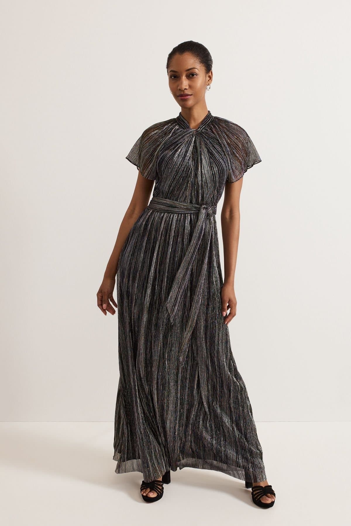 Phase Eight Phase Eight Women's Riah Shimmer Maxi Dress in Dusty Pink