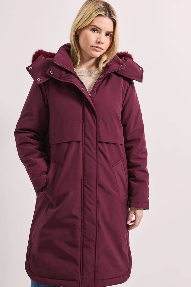 Dorothy Perkins Dorothy Perkins Women's Glam Padded Parka in Berry - 2