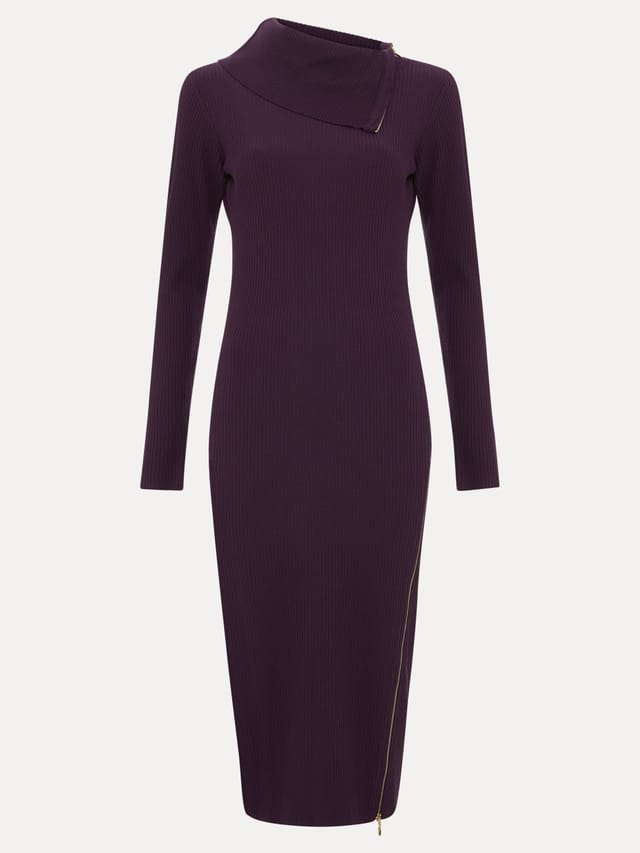 Phase Eight Phase Eight Women's Hartley Zip Dress in Aubergine - 2