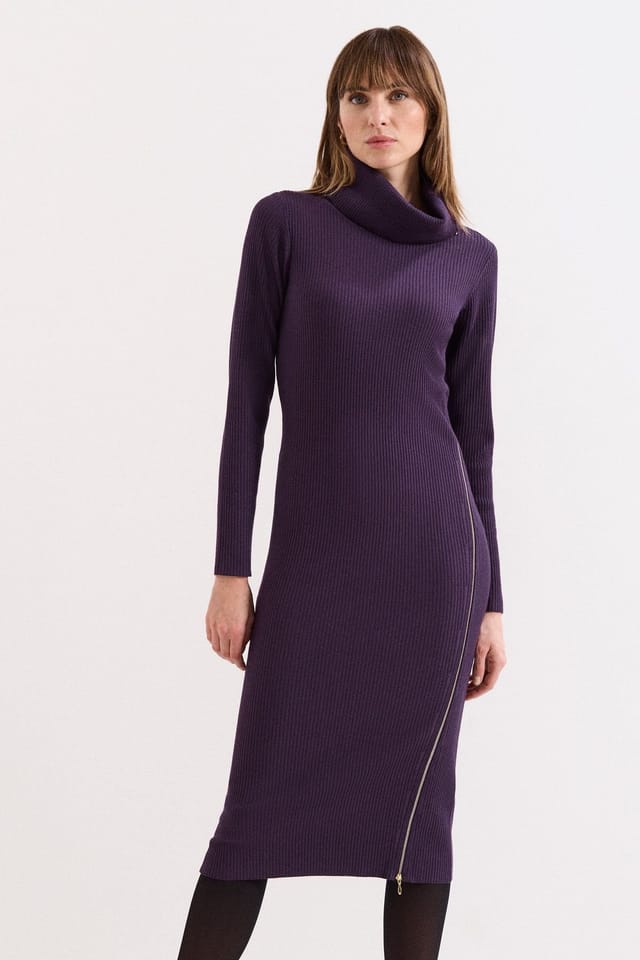 Phase Eight Phase Eight Women's Hartley Zip Dress in Aubergine - 3