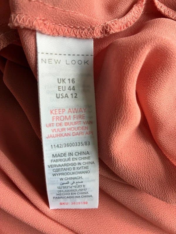 New Look New Look Coral Pink Double Layer Cami Top Size 16 in good condition