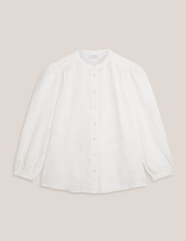 Hobbs London Hobbs London Women's Fallon Embroidered Detail Blouse in Off-White - 2