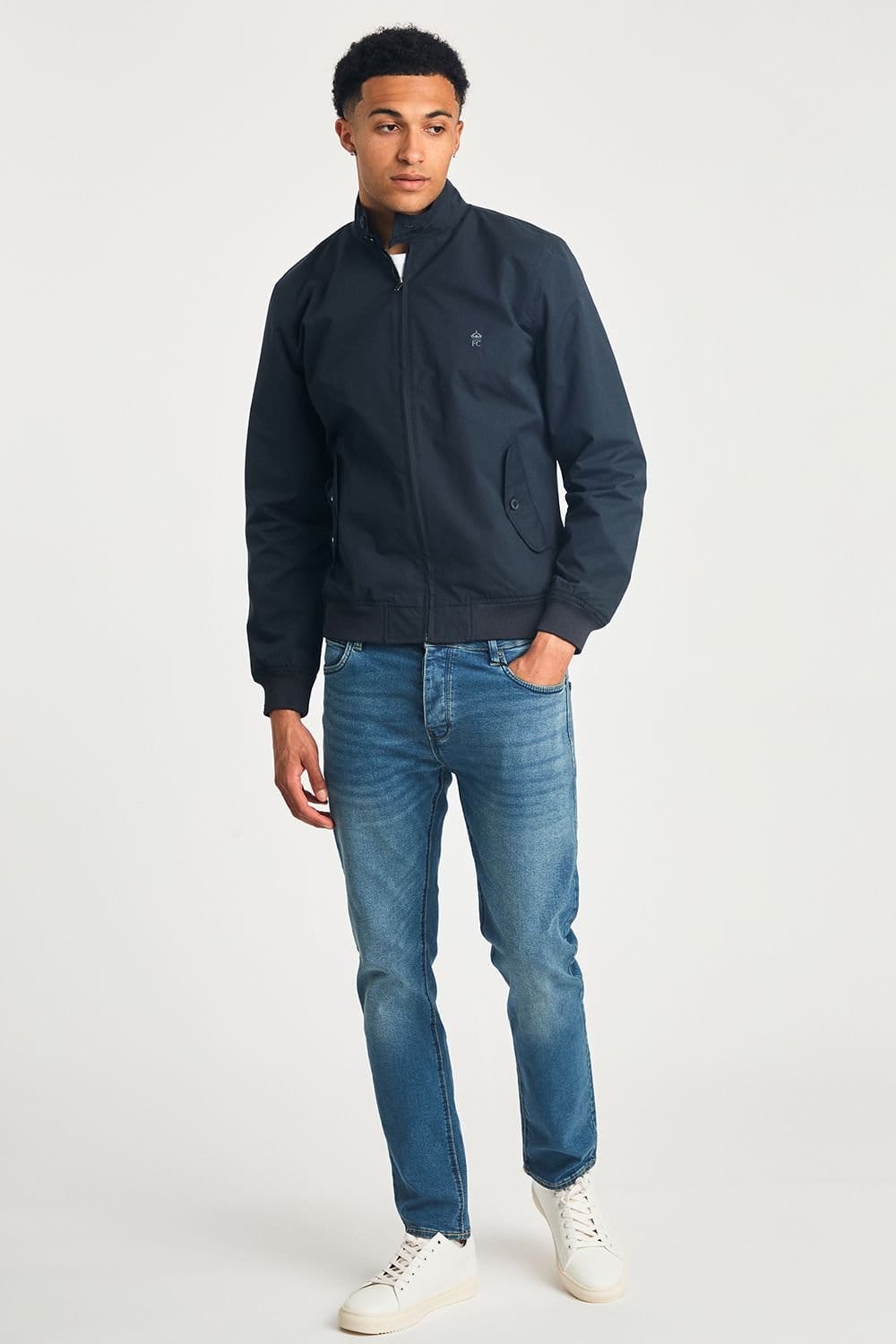 French Connection French Connection Men's Funnel Neck Harrington Jacket in Navy - 4