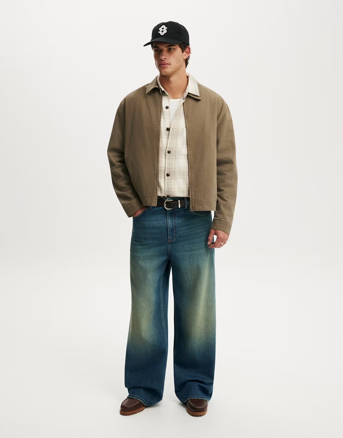 ASOS Cotton On Richmond long sleeve shirt in beige - 1