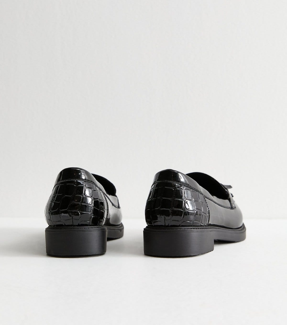 New Look Women's Black Croc Effect Faux Leather Loafers Vegan New Look - 4