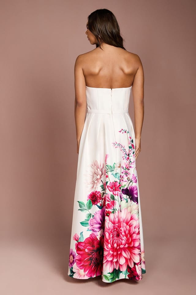 Coast Coast Women's Wired Bandeau Border Print Maxi Dress in Ivory - 2