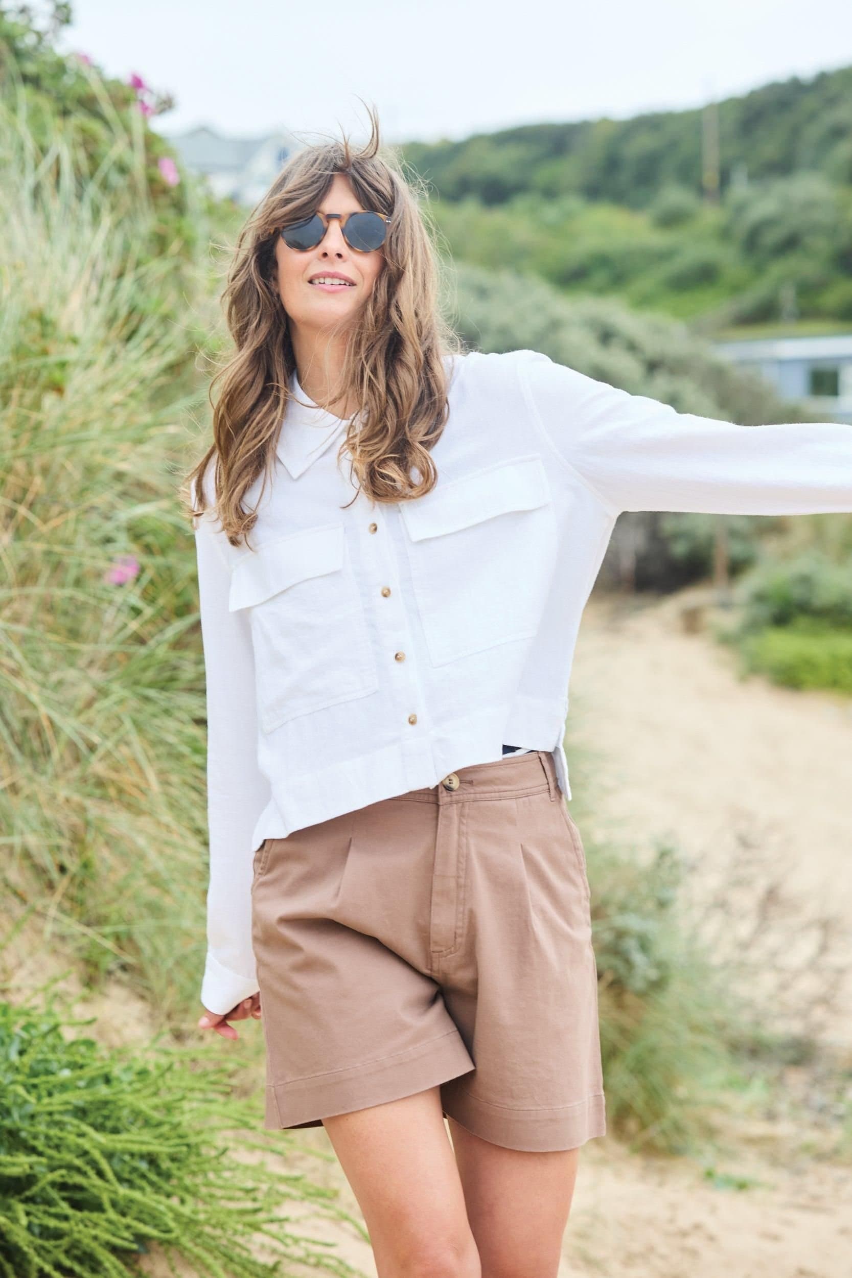 Lily & Me Lily & Me Women's Grasslands Linen Blend Jacket in White