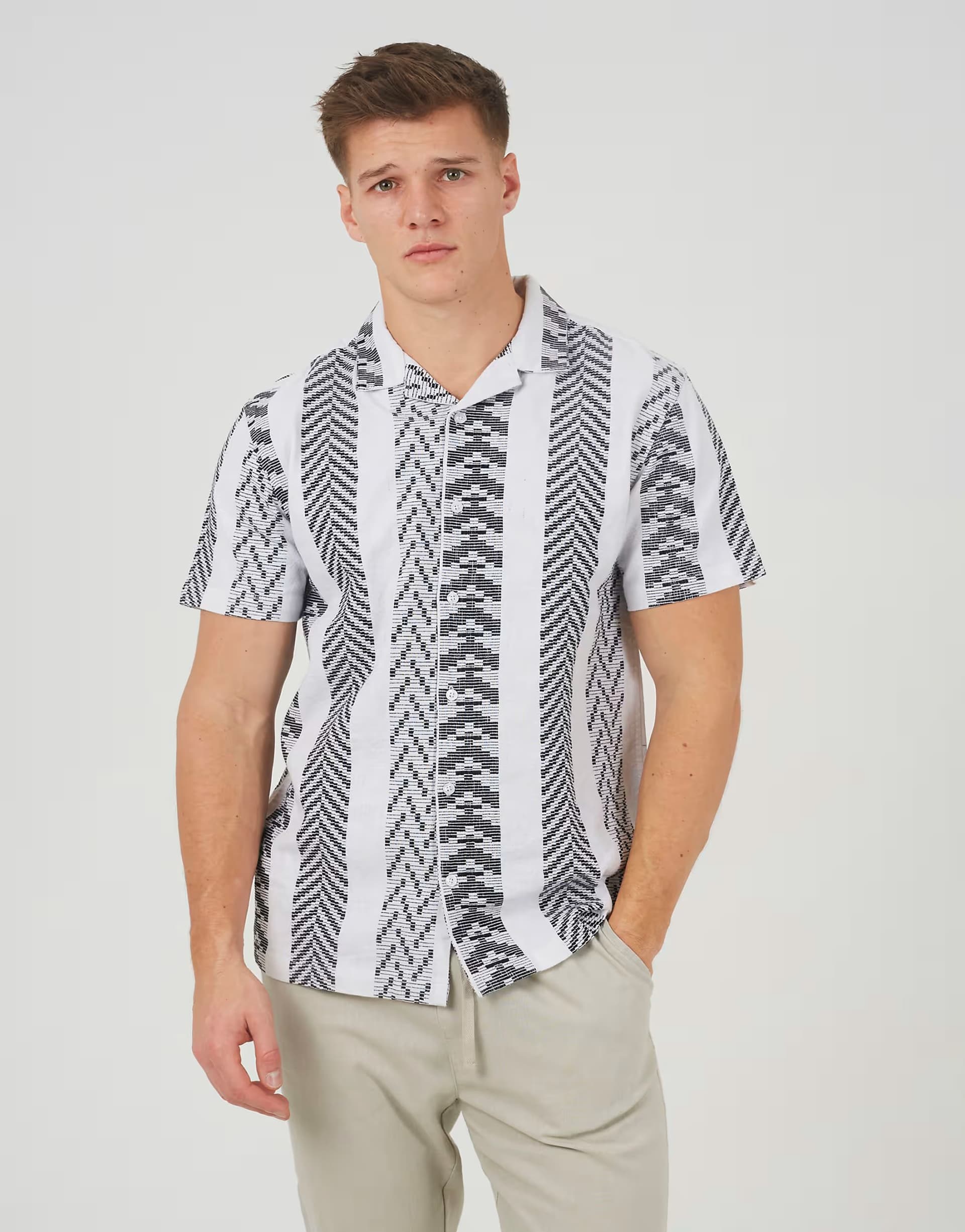 ASOS Brave Soul Revere collar shirt in white