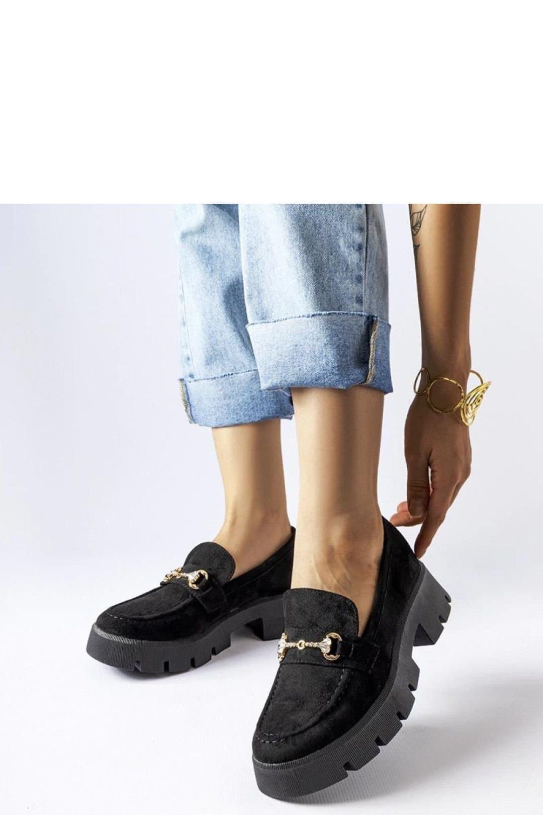 Love Lace Love Lace Women's Elegant Summer Slip On Loafers with Buckle & Rhinestones in Black