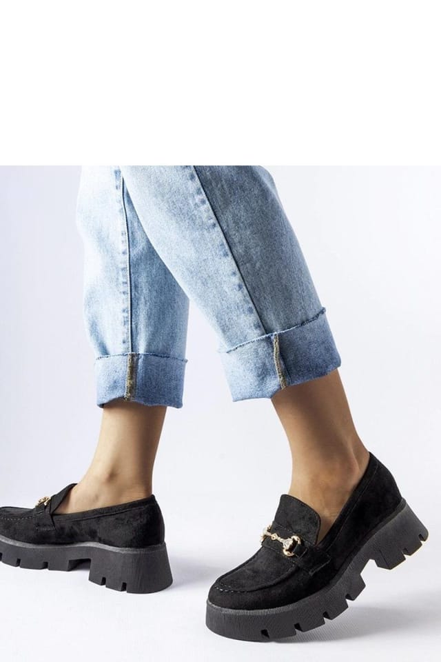 Love Lace Love Lace Women's Elegant Summer Slip On Loafers with Buckle & Rhinestones in Black - 2