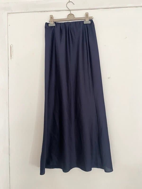 ASOS Navy Blue satin look maxi skirt ASOS