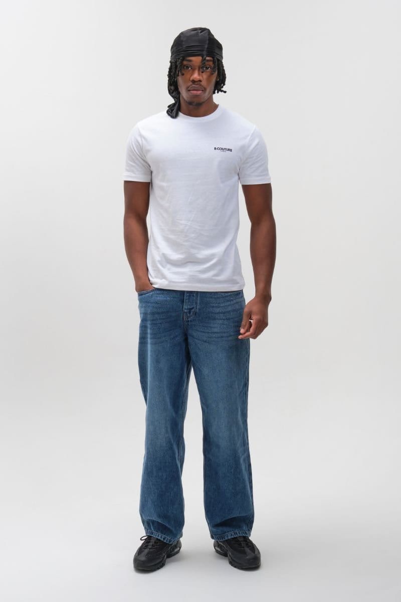 BCouture BCouture Men's Loose Fit Rigid Denim Jeans in Dark Blue - 4