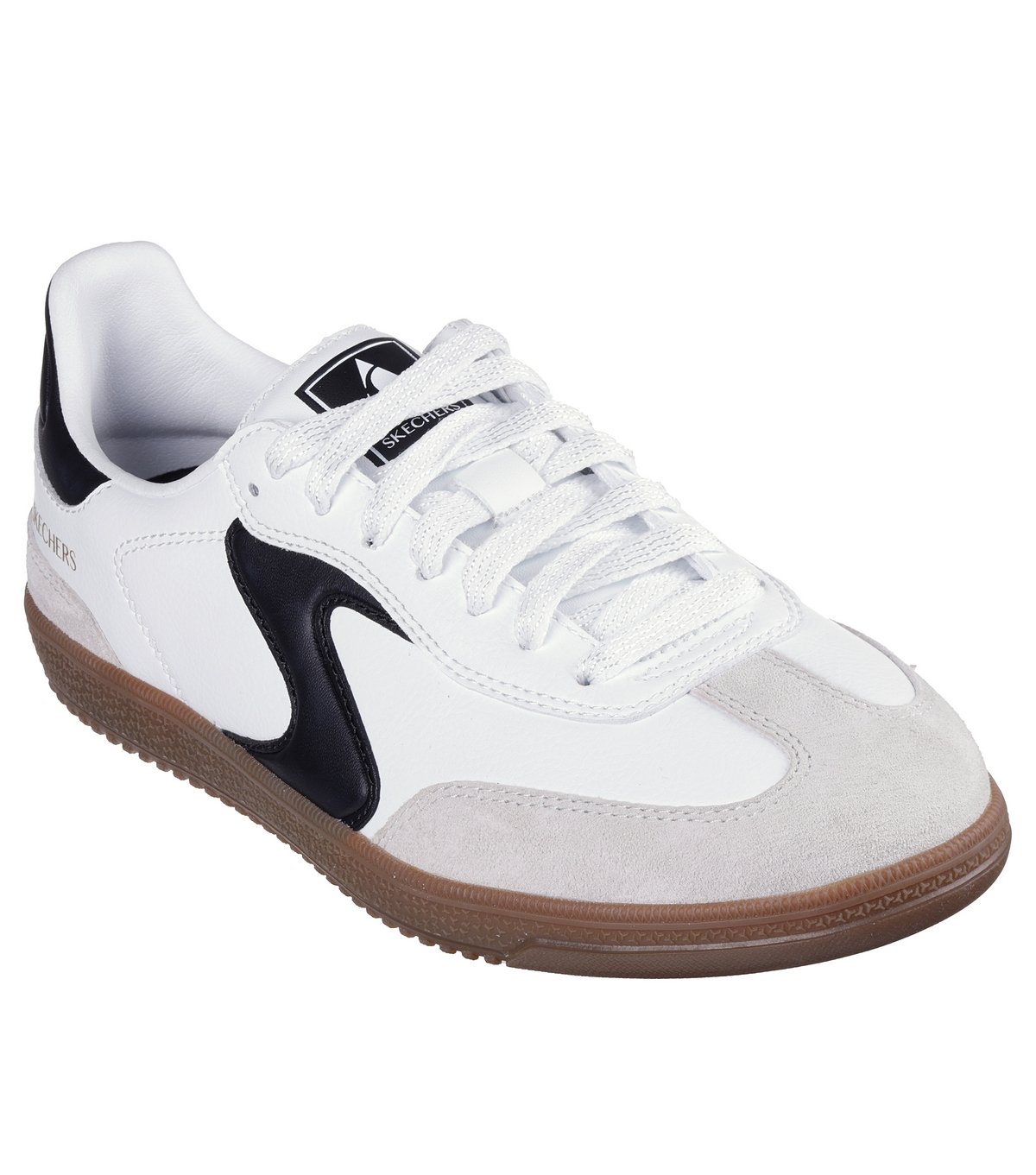 Skechers Women's Black Hot Shot Leather Trainers Skechers New Look - 1