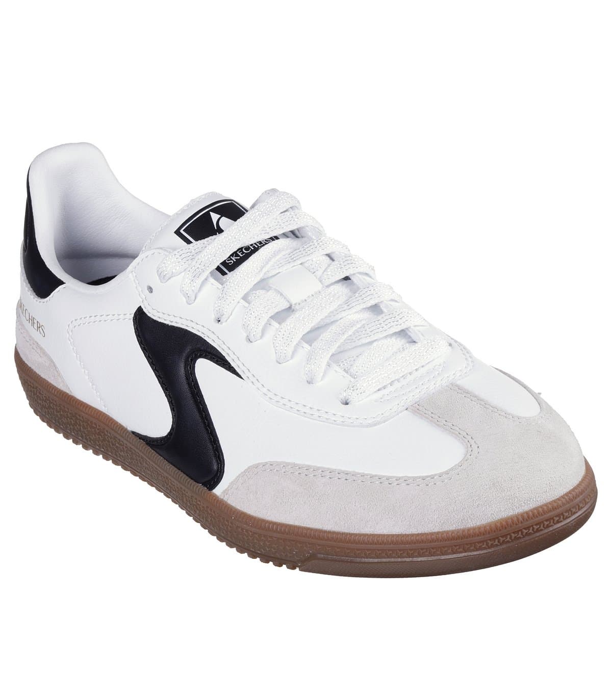 Skechers Skechers Black/White Leather Trainers