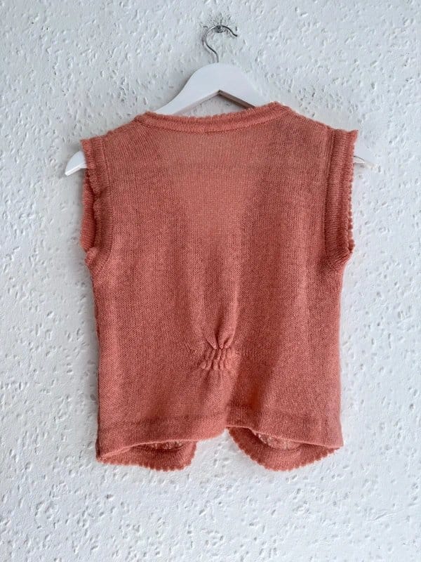 Vintage Pink Wool-blend Knit Button Waistcoat