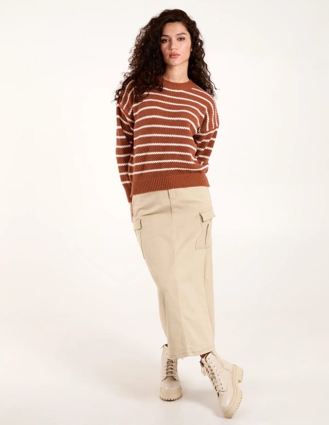 Blue Vanilla Textured Stripe Jumper - 2
