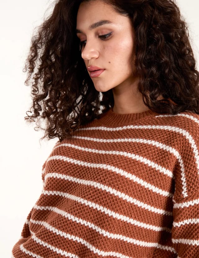 Blue Vanilla Textured Stripe Jumper - 3